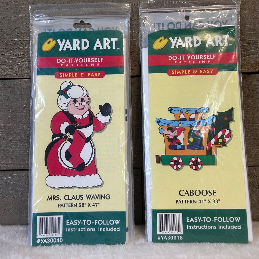 Yard Art Do It Yourself Patterns Mrs Claus Waving and Caboose Christmas Yard Art